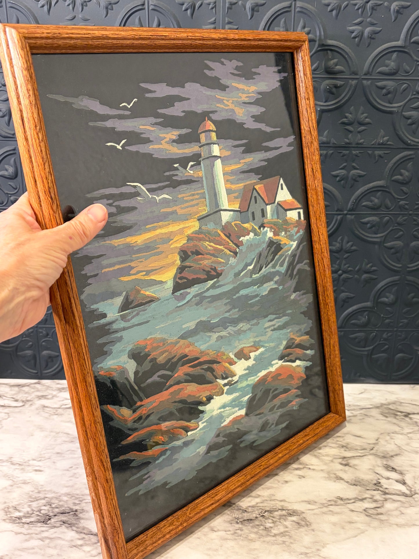 Vintage Paint by Numbers of Lighthouse