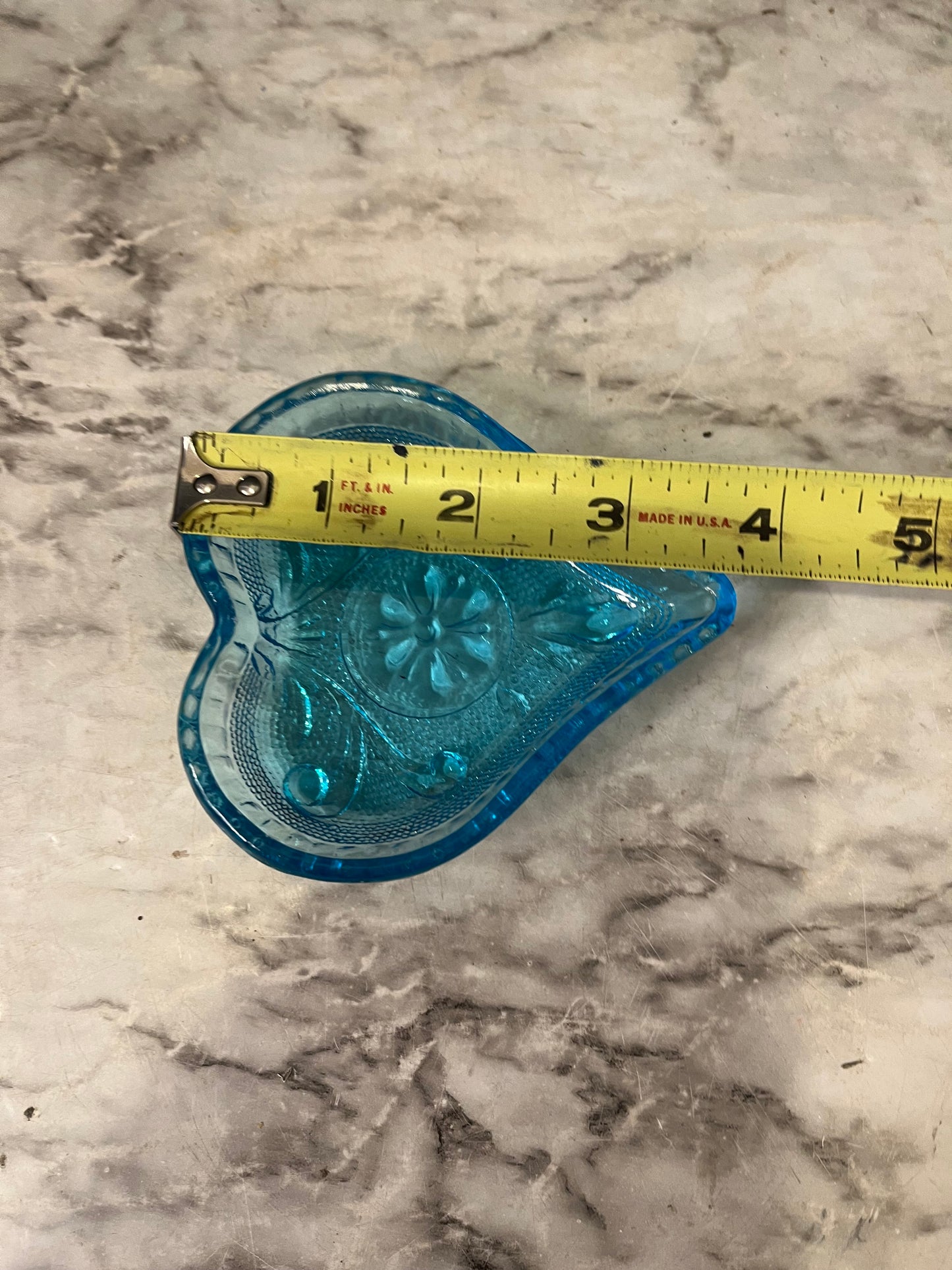 Tiara Blue Glass Heart Dish