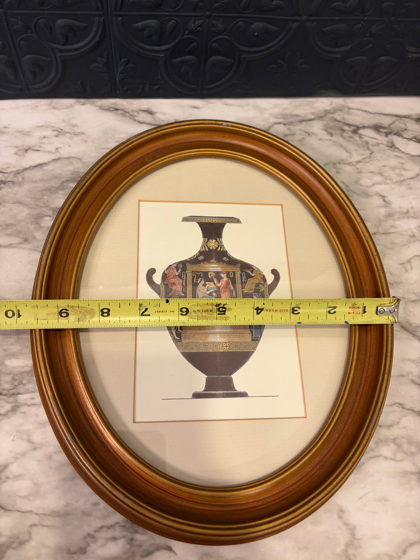 Oval Framed Greek Vase