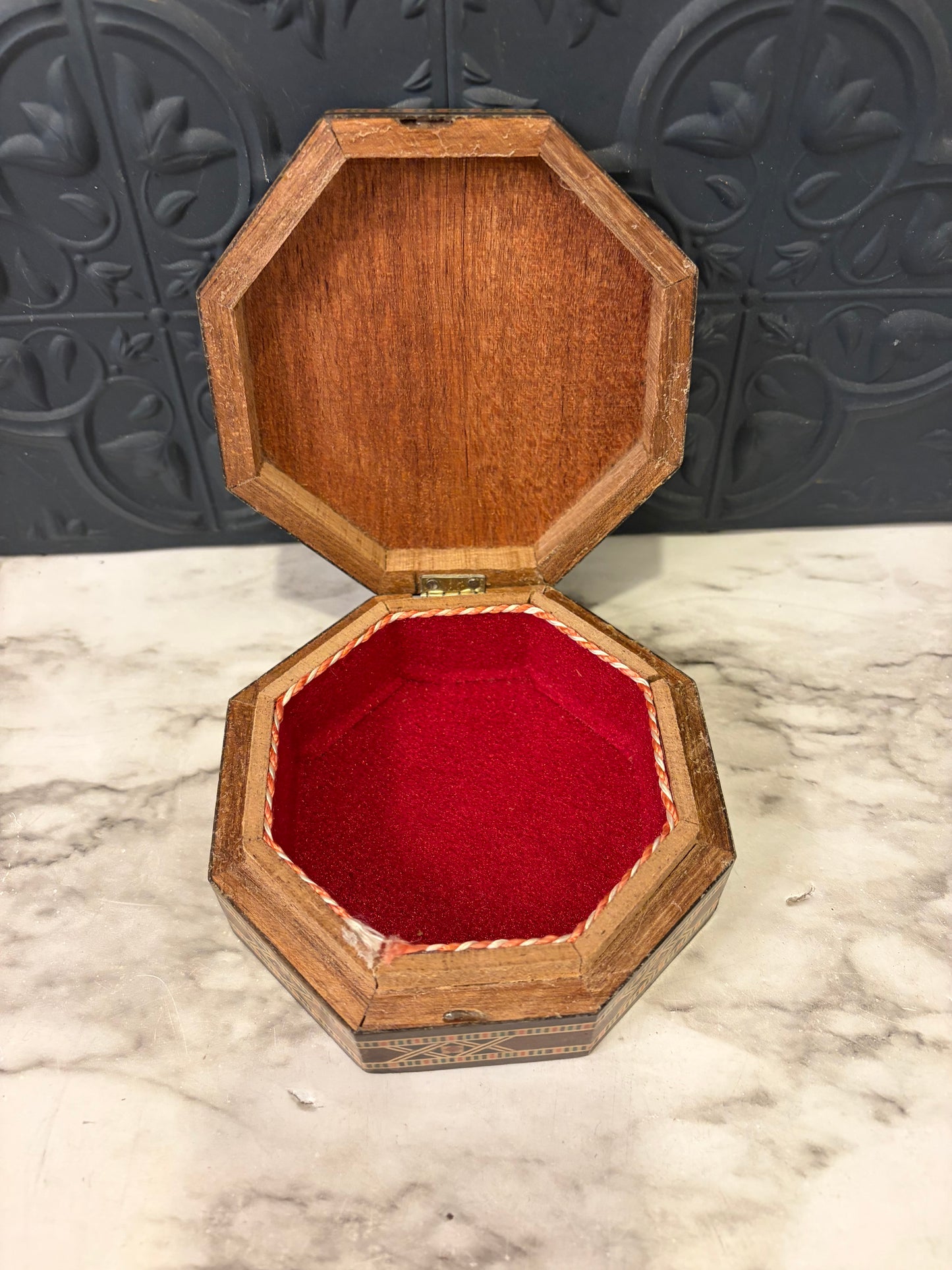 Octagon Wood Inlay Jewelry Box