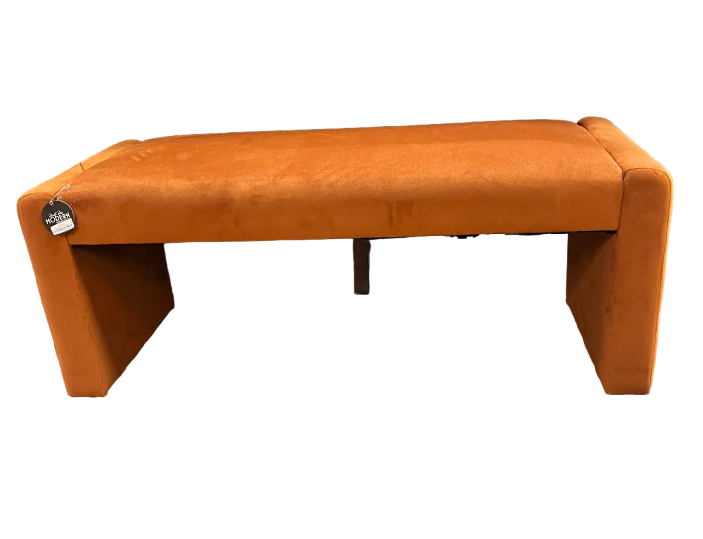 Orange Velvet Bench
