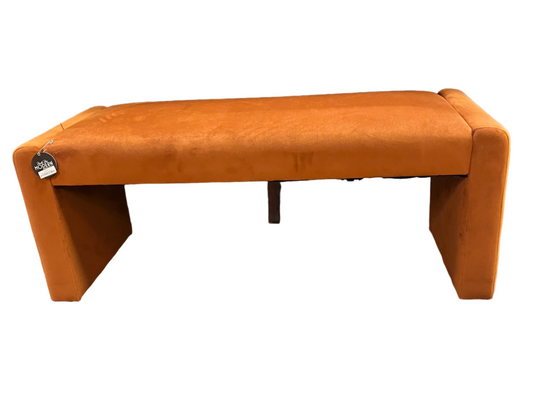 Orange Velvet Bench