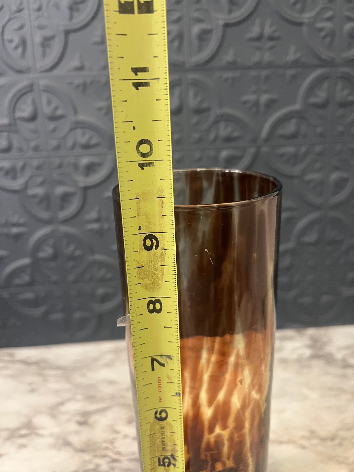 Tortoise Shell Tall Cylinder Vase