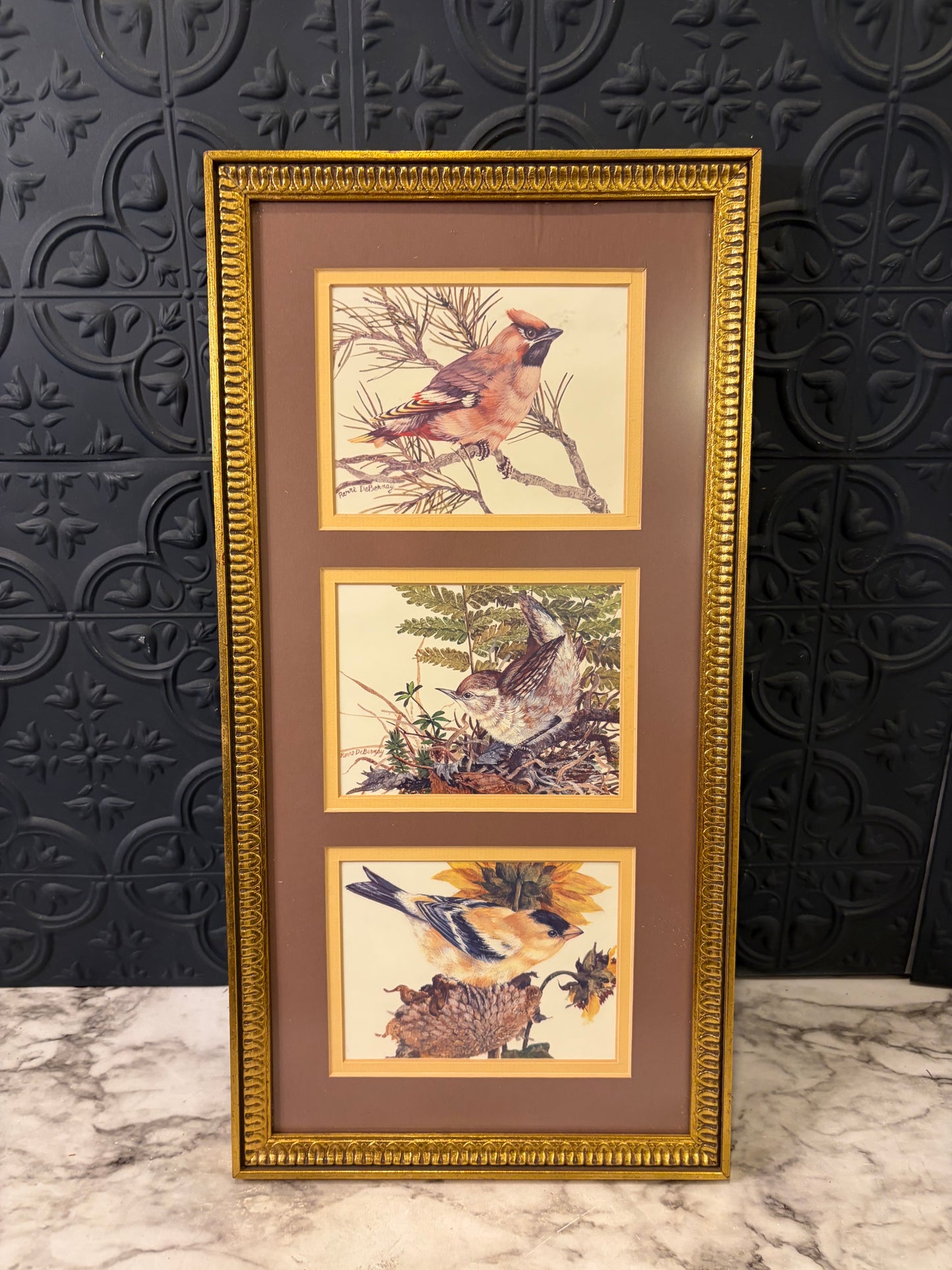 Triple Bird Print Framed