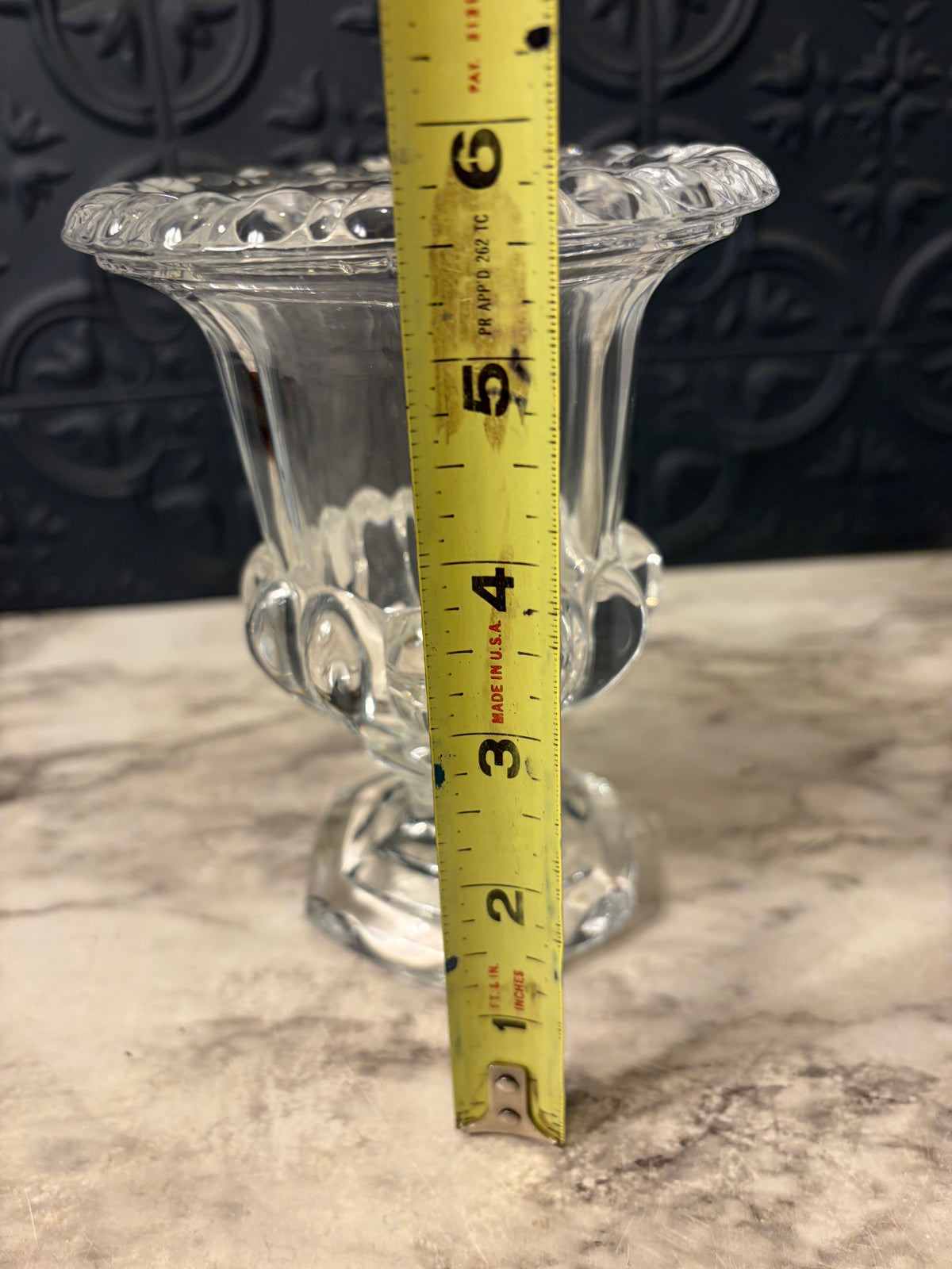 Small Trophy Glass Vase Beveled