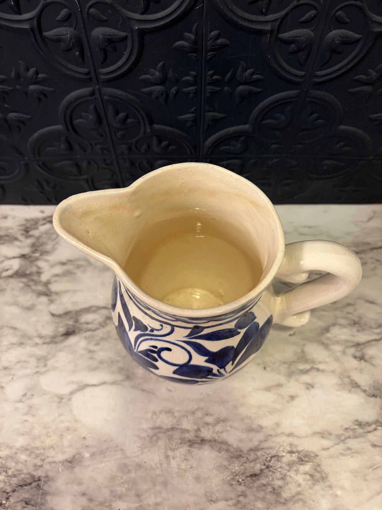 Blue and White hand painted Pitcher