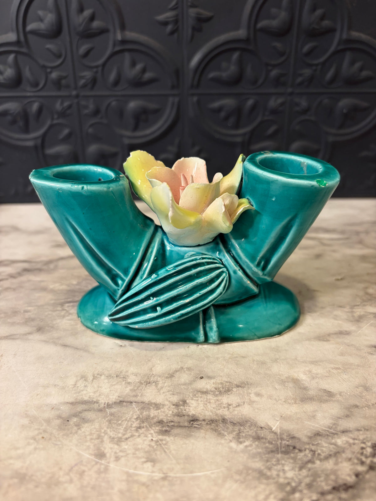Bamboo and Lotus Candle Holder from Japan