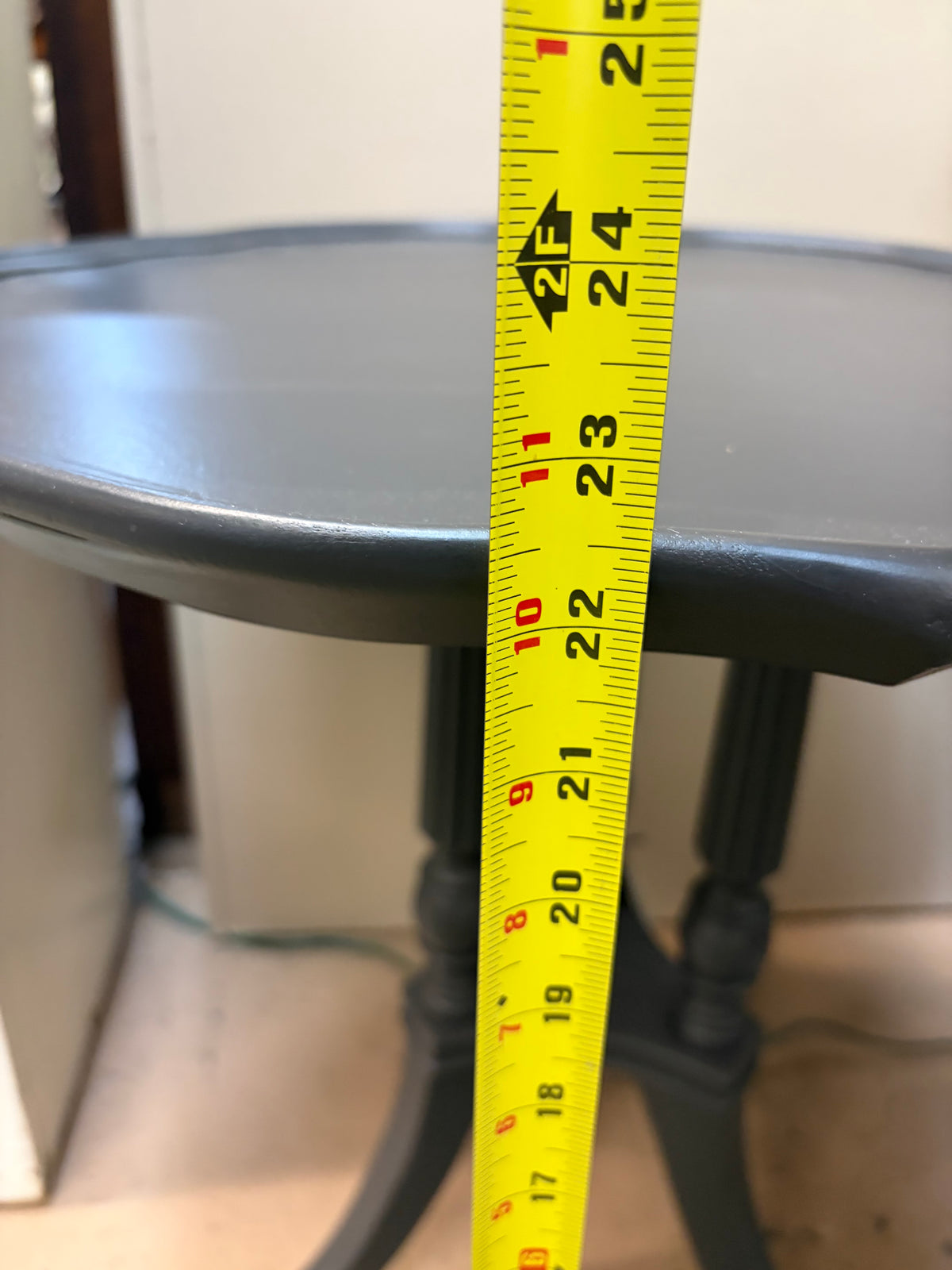 Soft black Scallopped Side Table