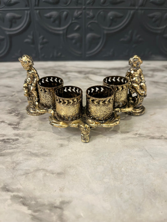 Brass Lipstick Holder with Cherubs