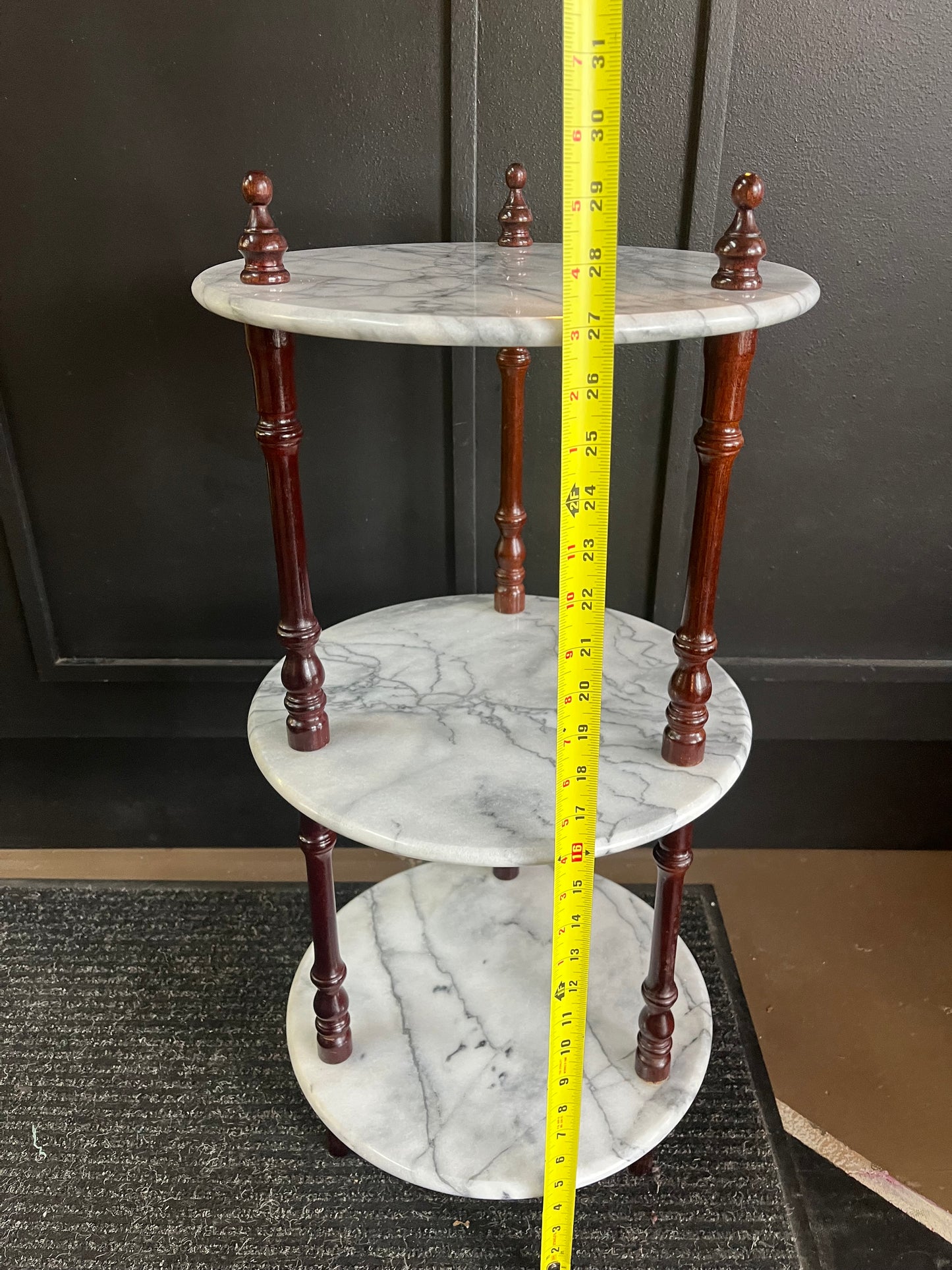 Round Marble three Tier Stand