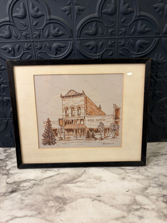 Red Onion Restaurant Print Framed