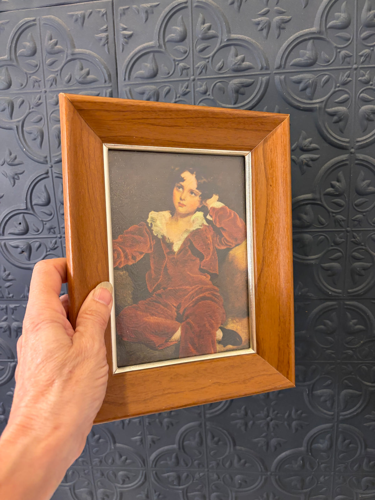 The Red Boy  Print on Board Framed