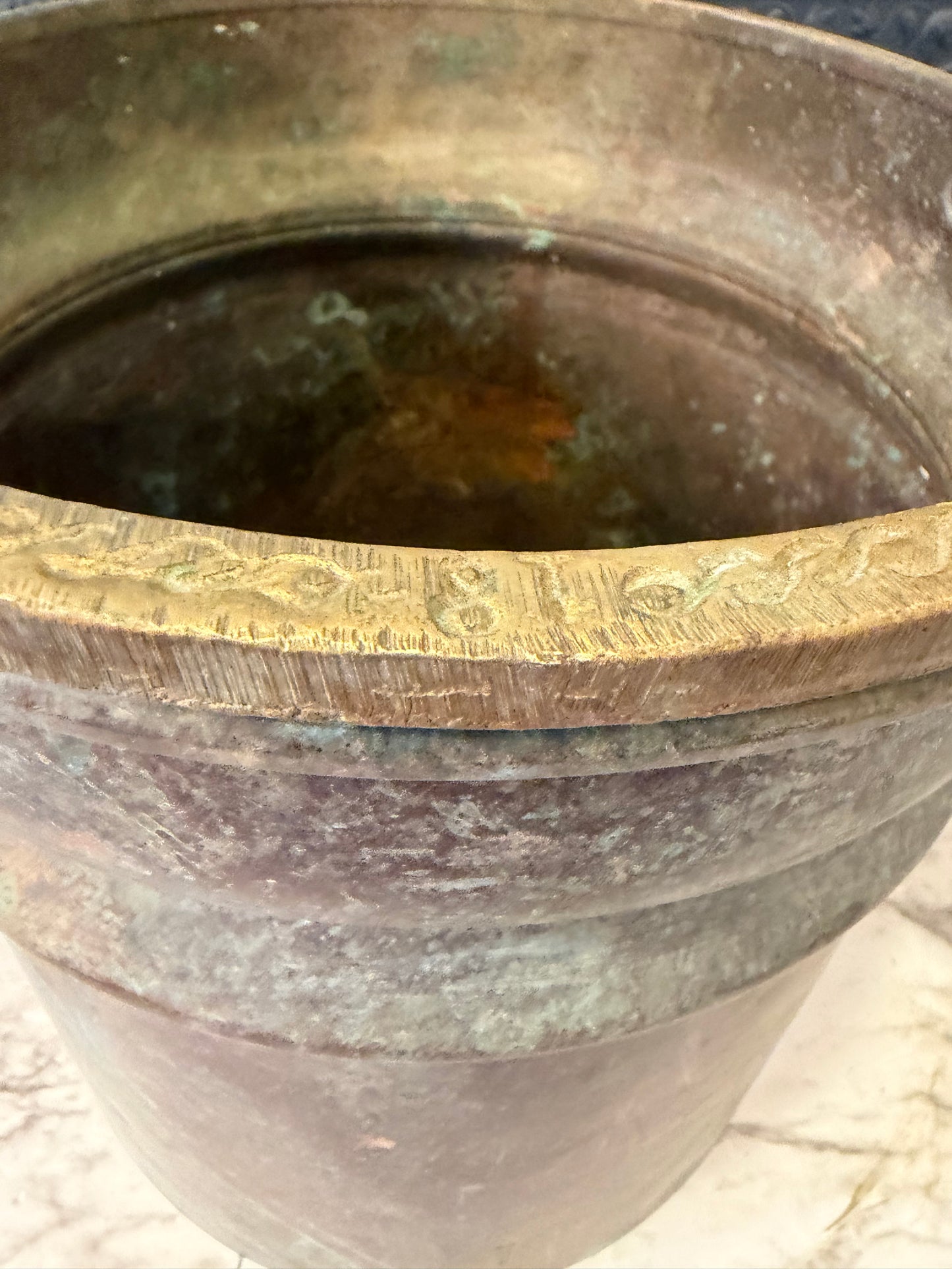 Copper Pail with Brass Handle 10"