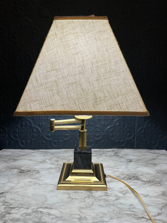 Swinging Arm Desk Lamp with Marble