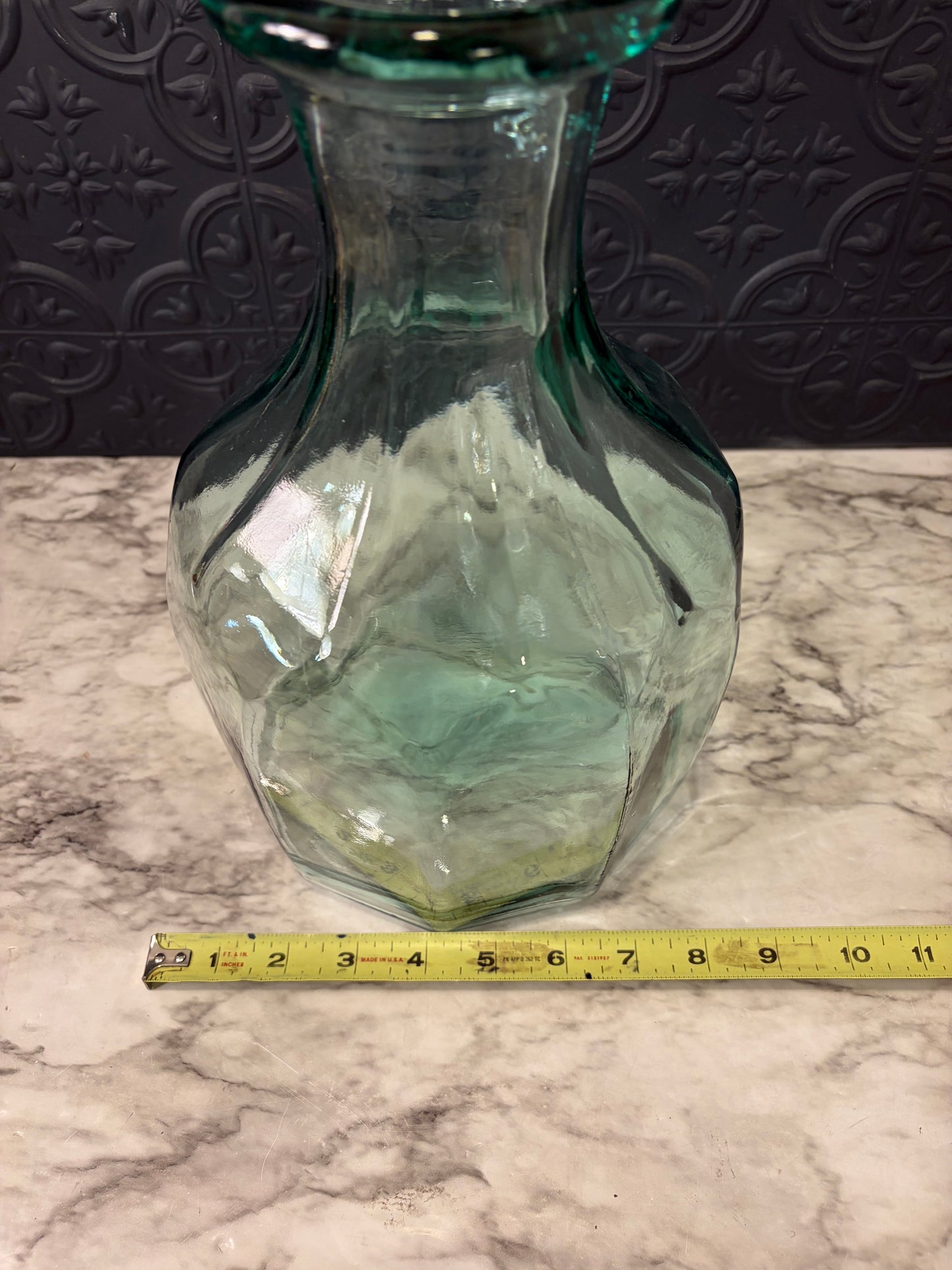 Large Recycled Glass Aqua Vase
