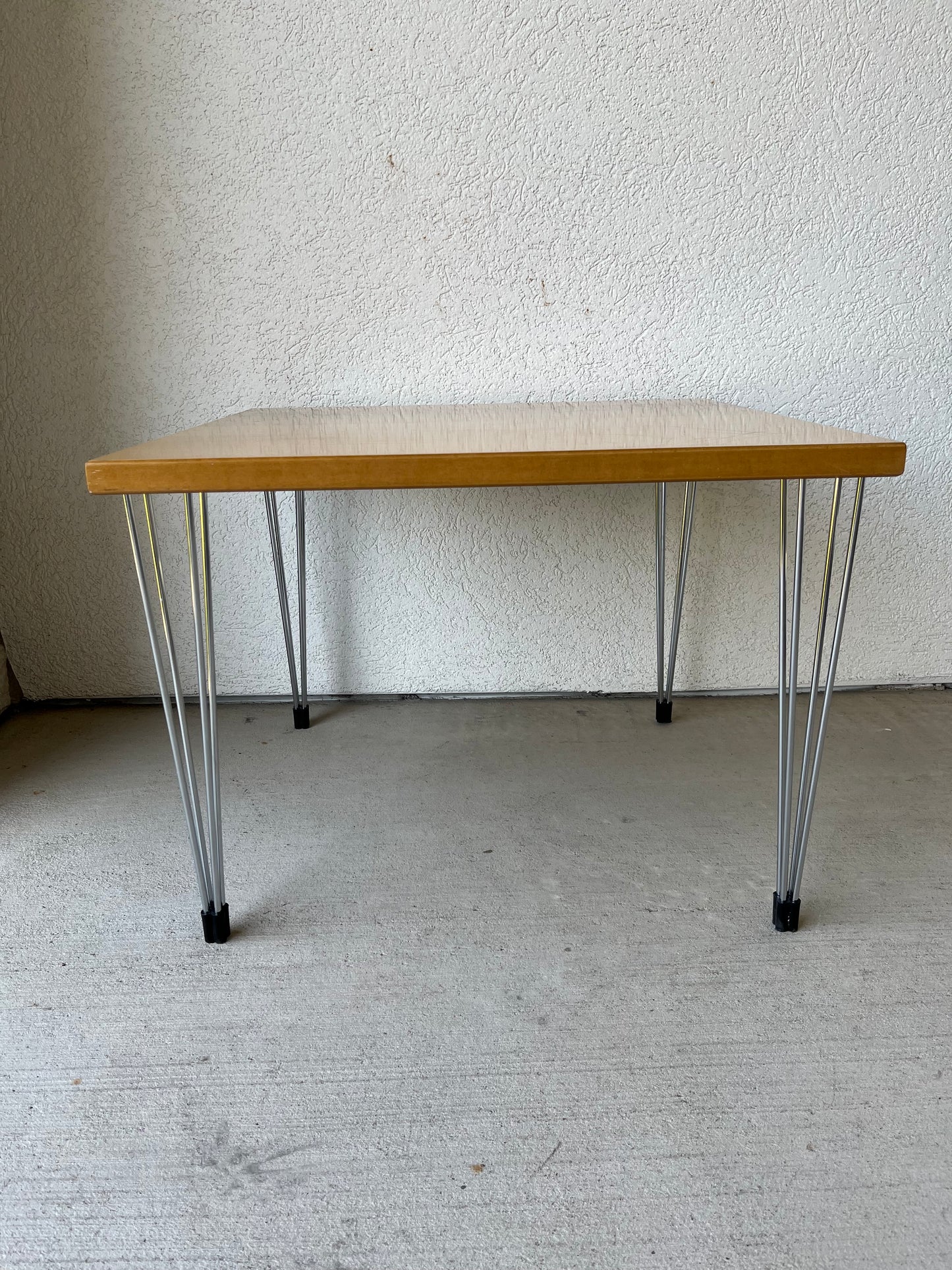 Danish Style Pin Leg Side Table Light Wood