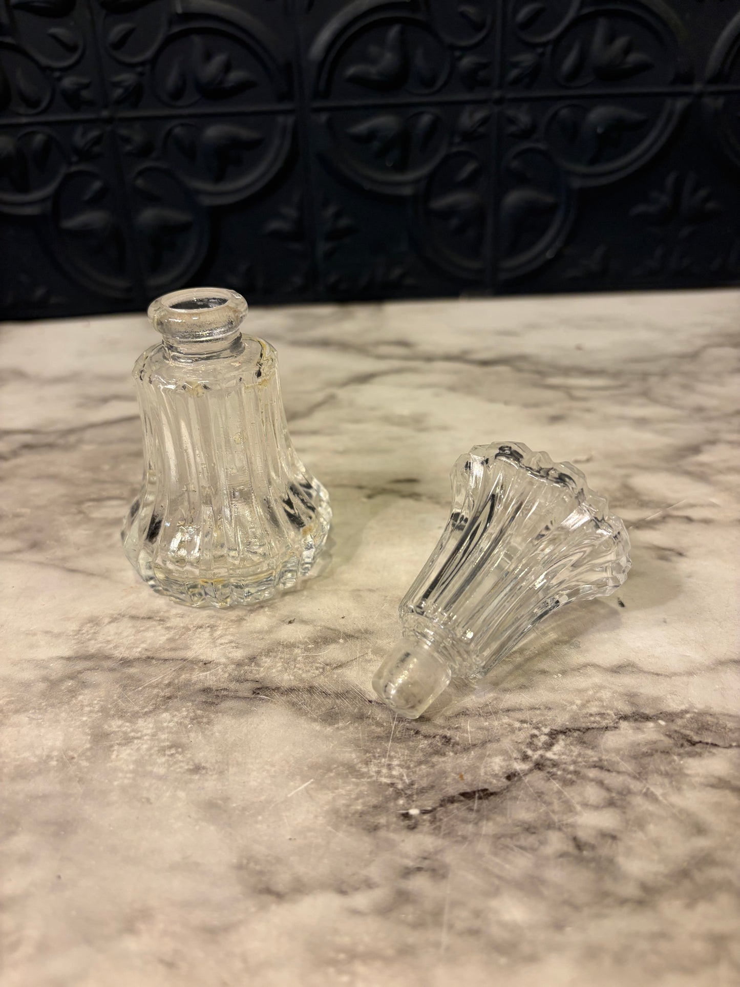 Clear Cut Glass Perfume Bottle