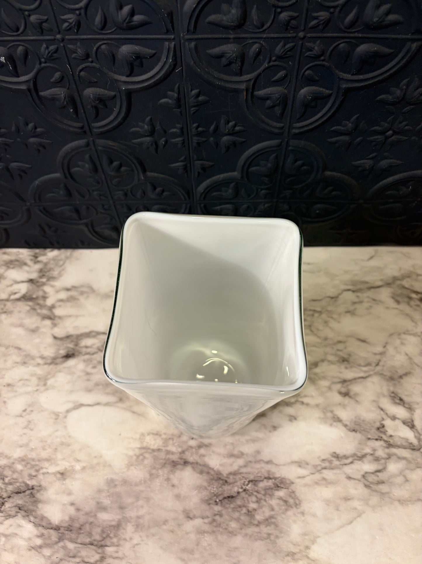 White Glass Vase 7.5"