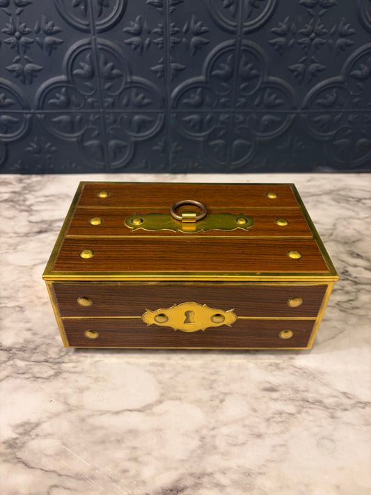 Tin Faux Wood Treasure Box