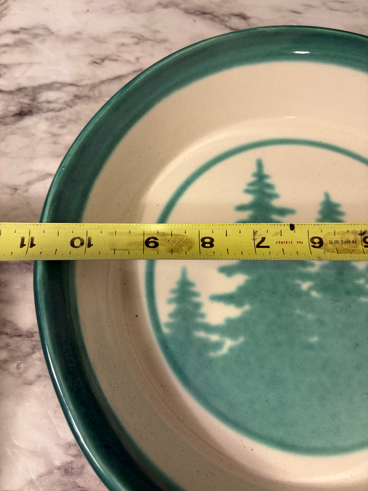 Studio Pottery Pie Plate with Trees
