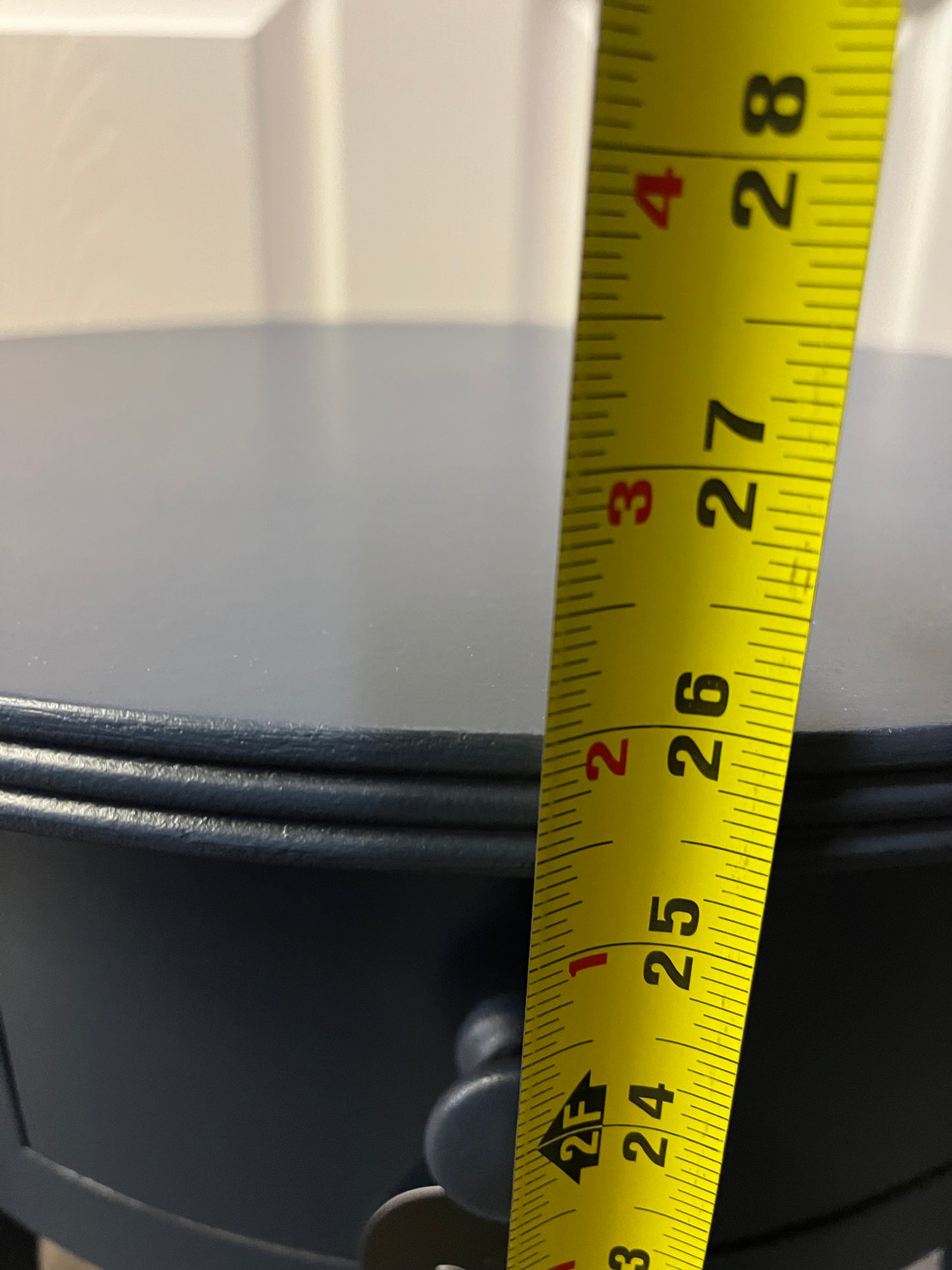 Round Pottery Barn Side Table Painted Inkwell