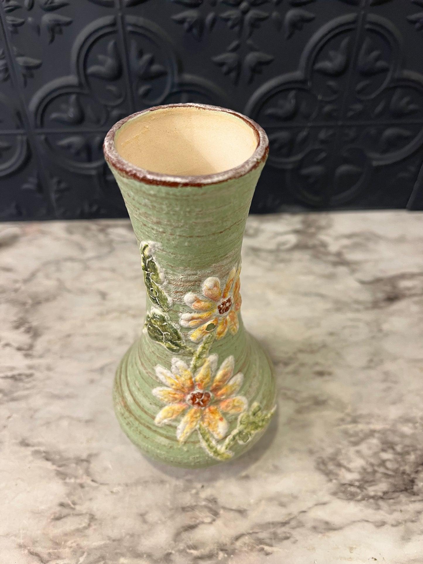 Small Light Green Textured Vase