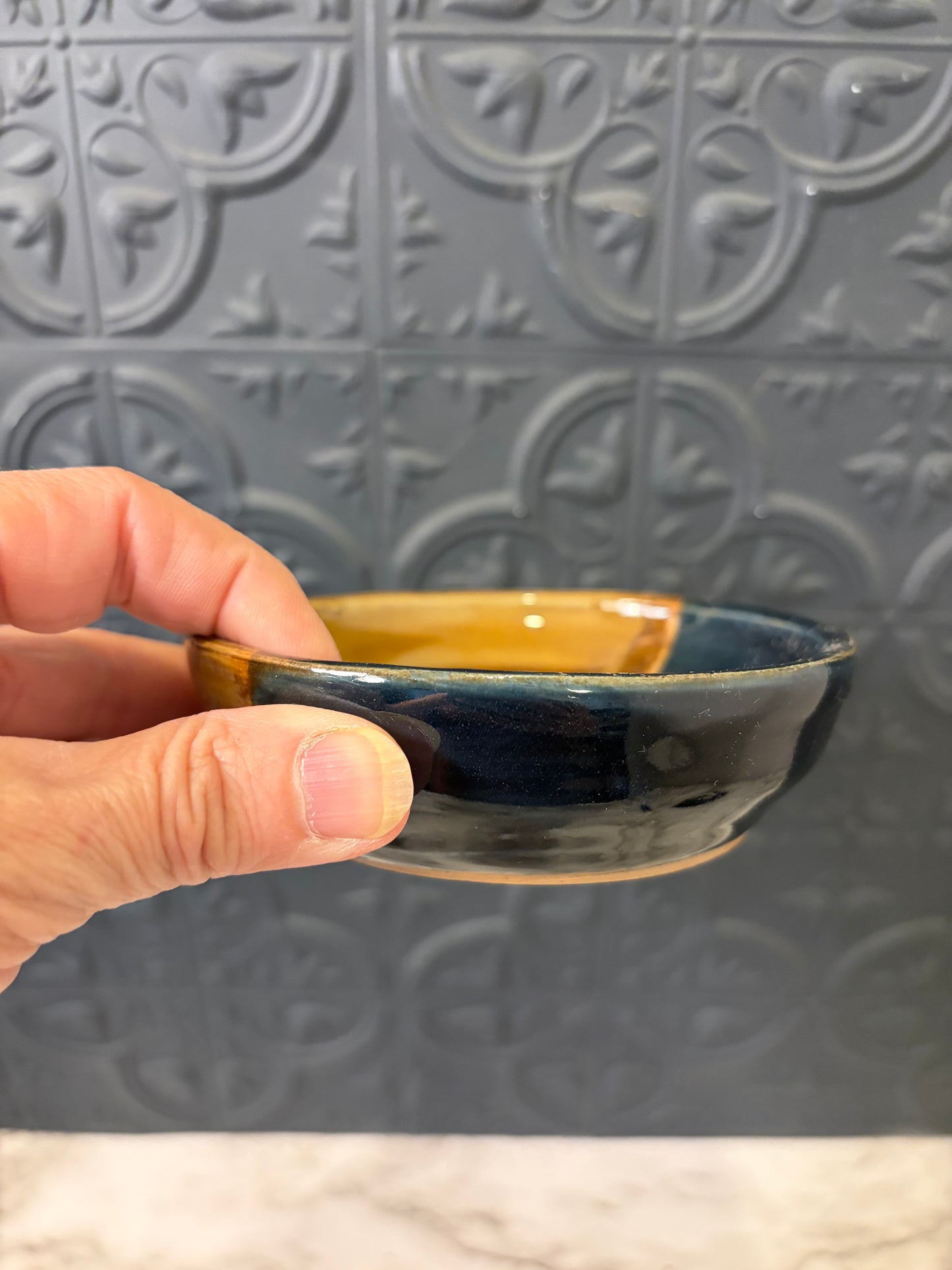 Brown and Blue Pottery Bowl NT