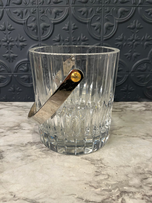 Mikasa Cut Glass Ice Bucket with Handle