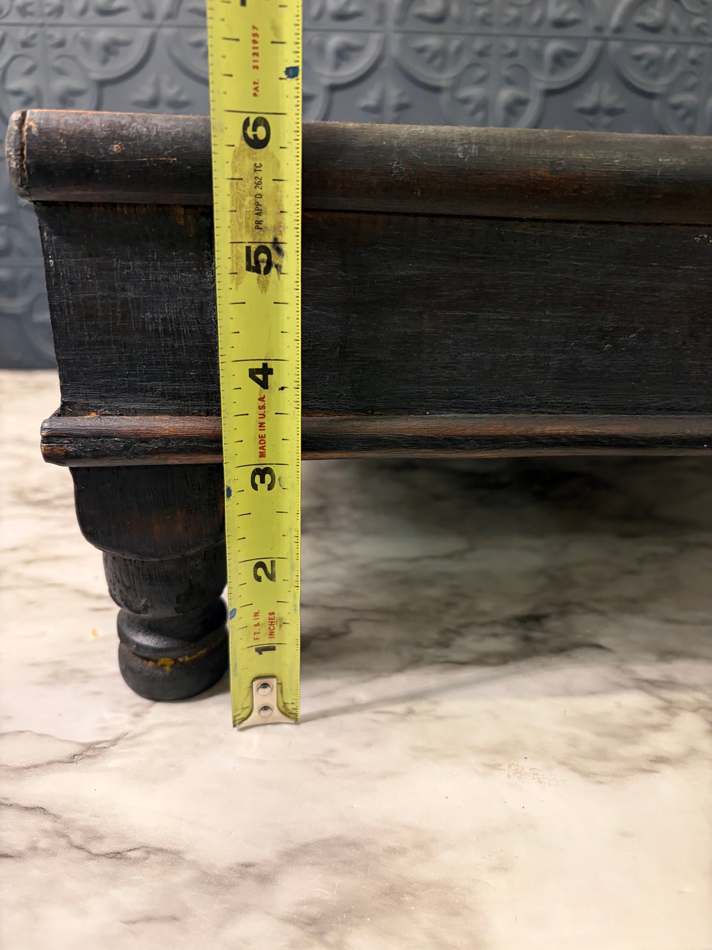 Dark Wood  Square Stool