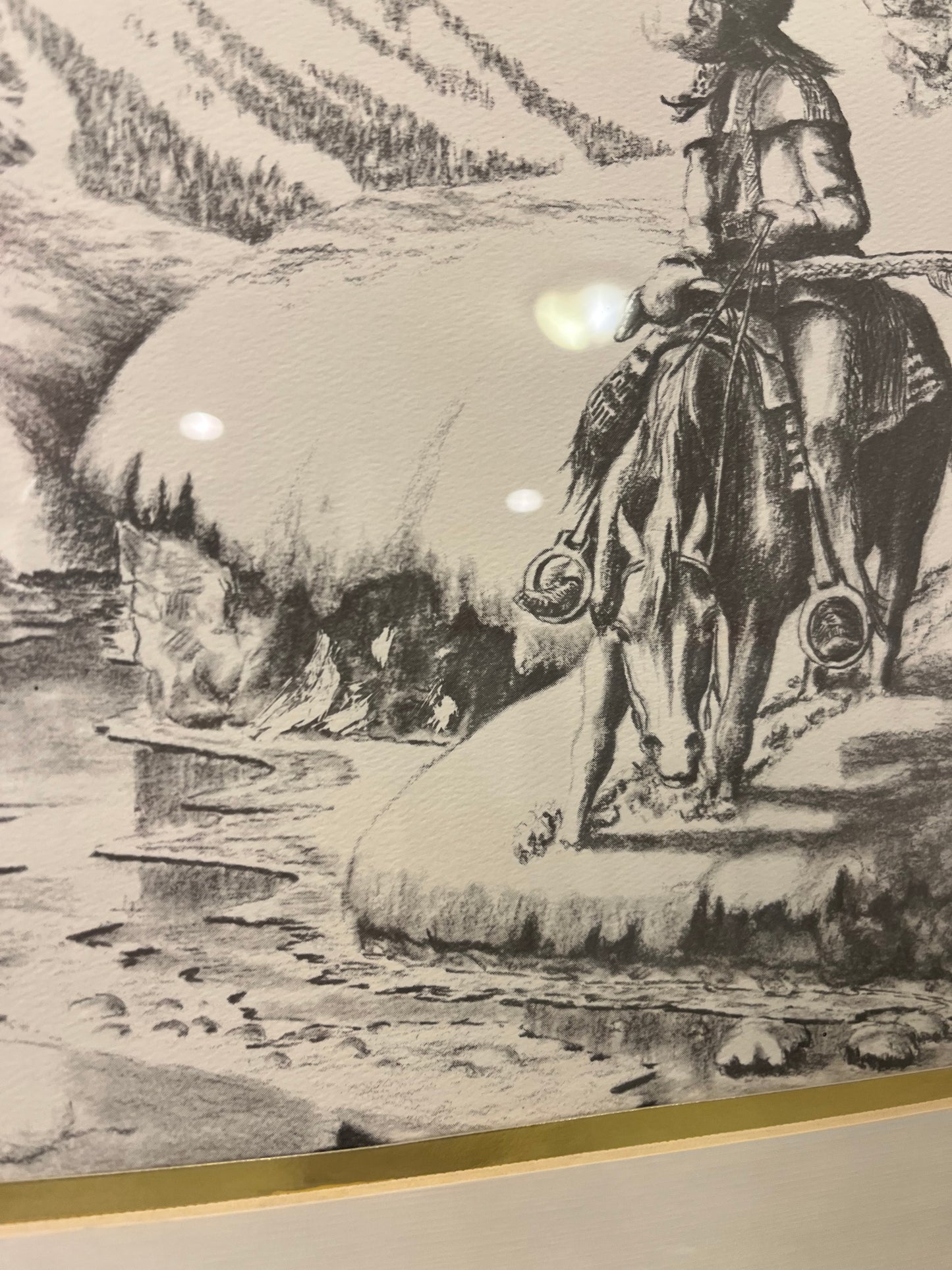 Print of Hunter in Mountains Framed by Carl Hawk