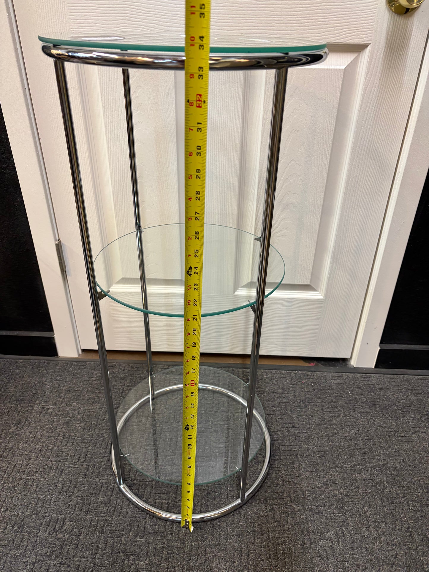 Chrome and Glass 3 Tier Plant Stand