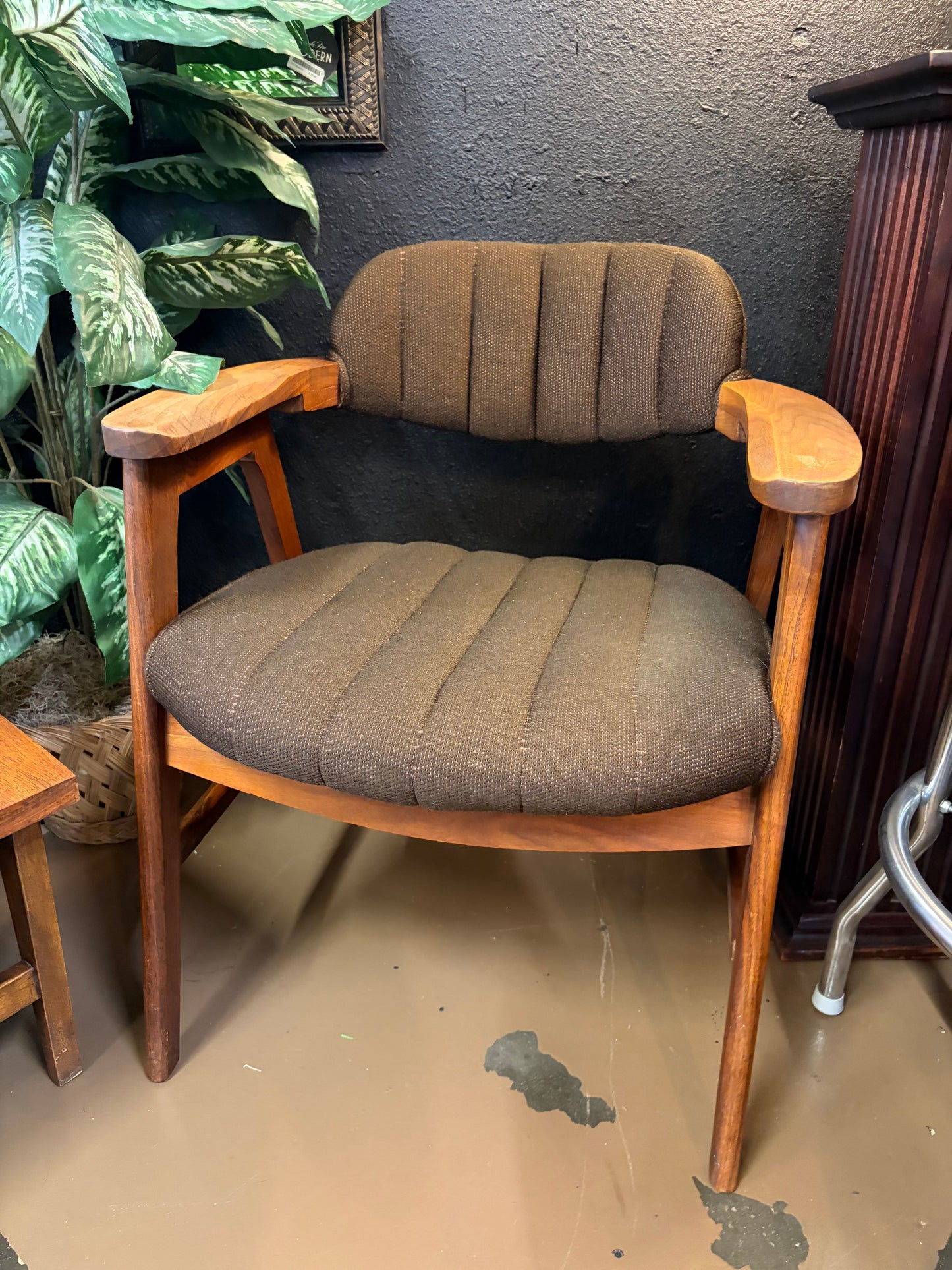 Vintage Eck Adams Style Brown Arm Chair Set of 2