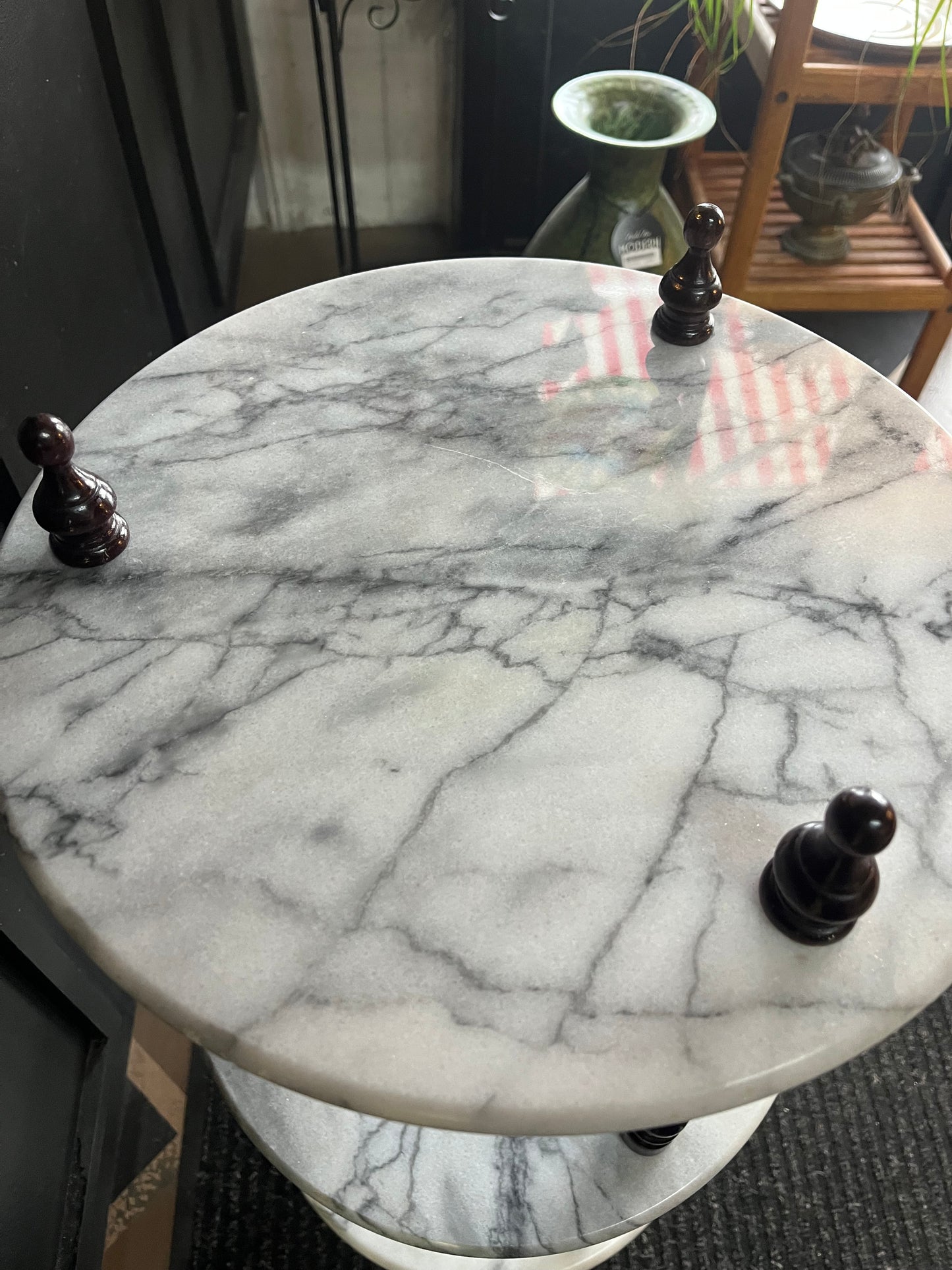 Round Marble three Tier Stand