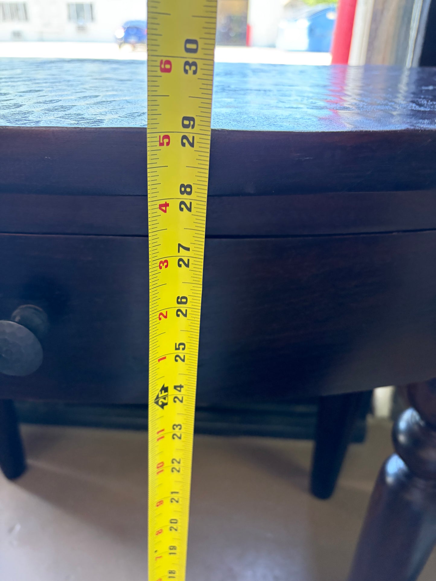 Dark Hammered Solid Wood entry Table