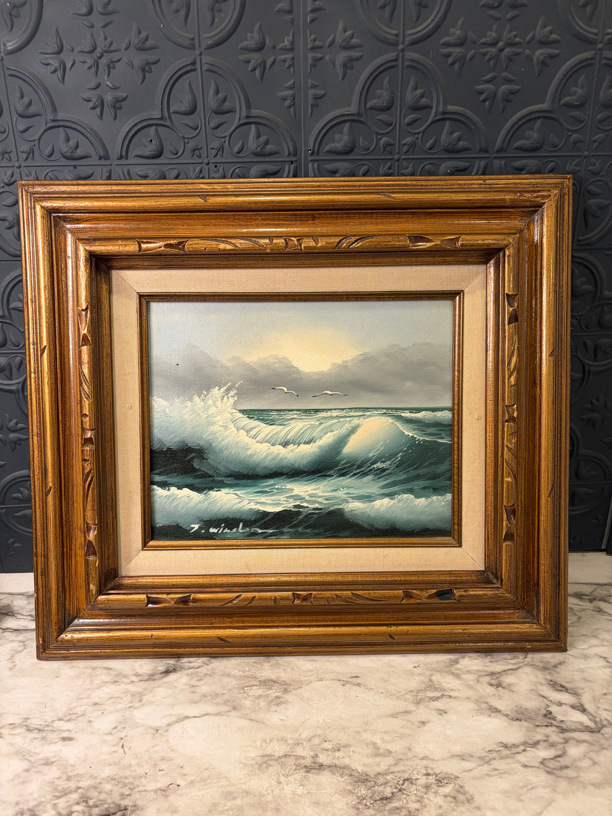 J Winslow Original Seascape Framed