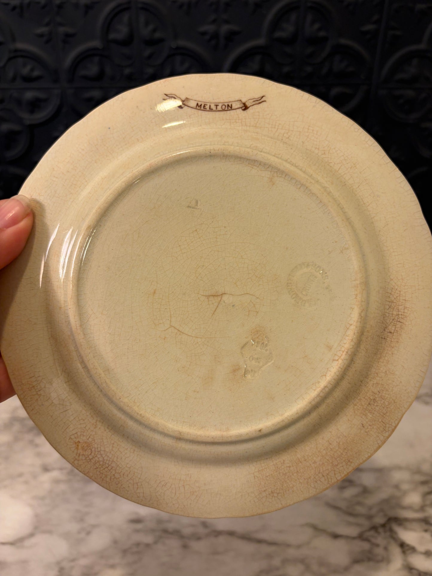 Melton Brown Transferware Plate 7"