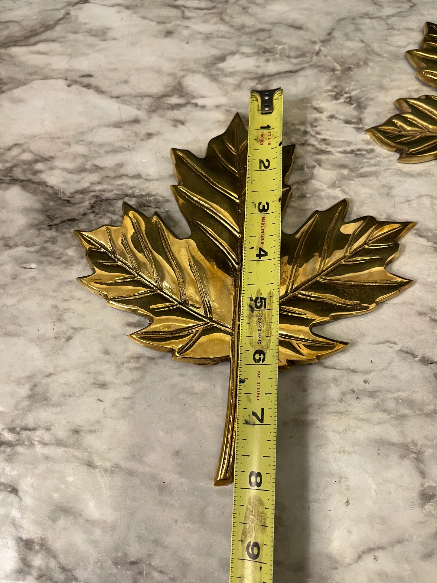 Set of 4 Brass Maple Leaves