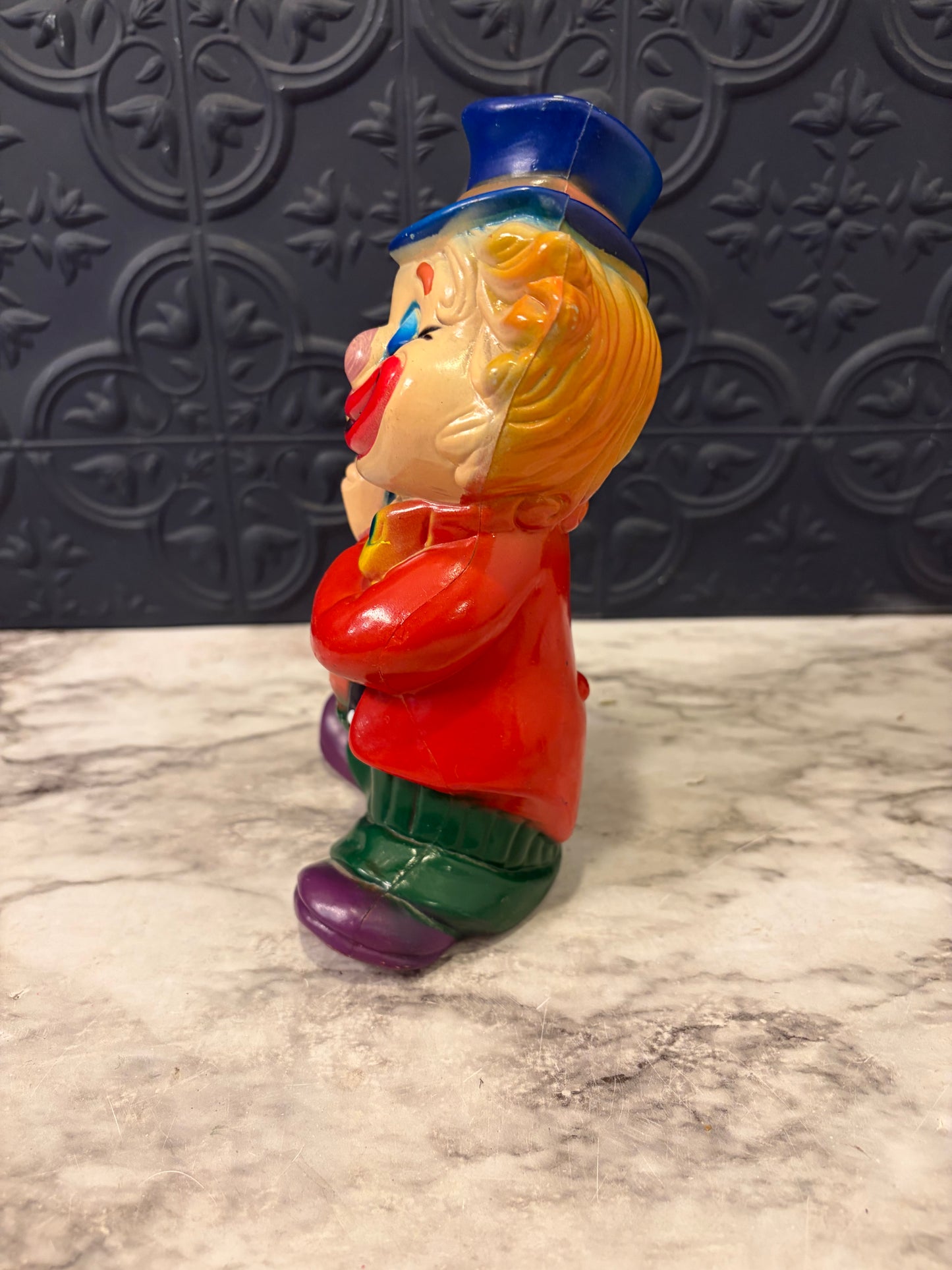 Vintage Hard Plastic Clown Piggy Bank