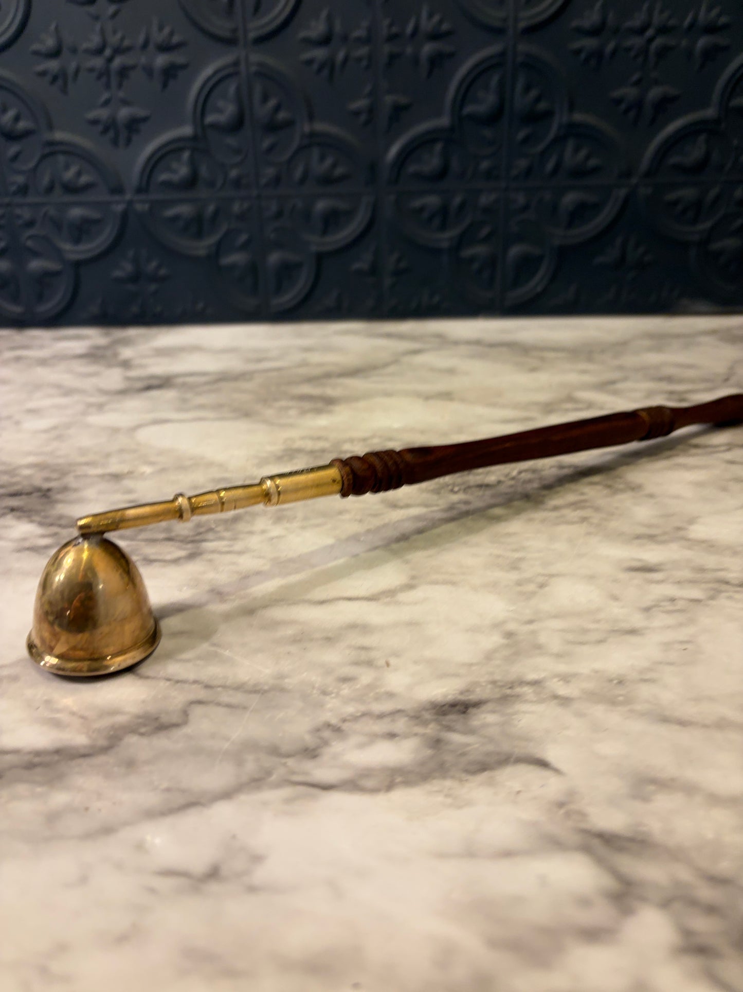 Candle Snuffer Brass and Wood