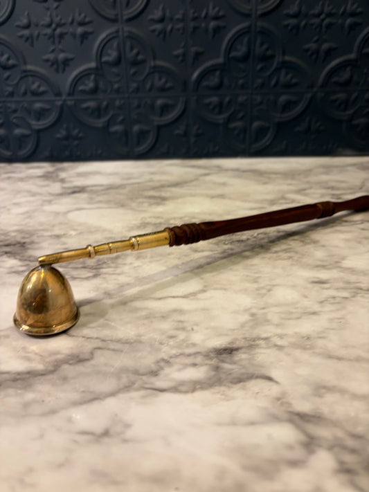 Candle Snuffer Brass and Wood