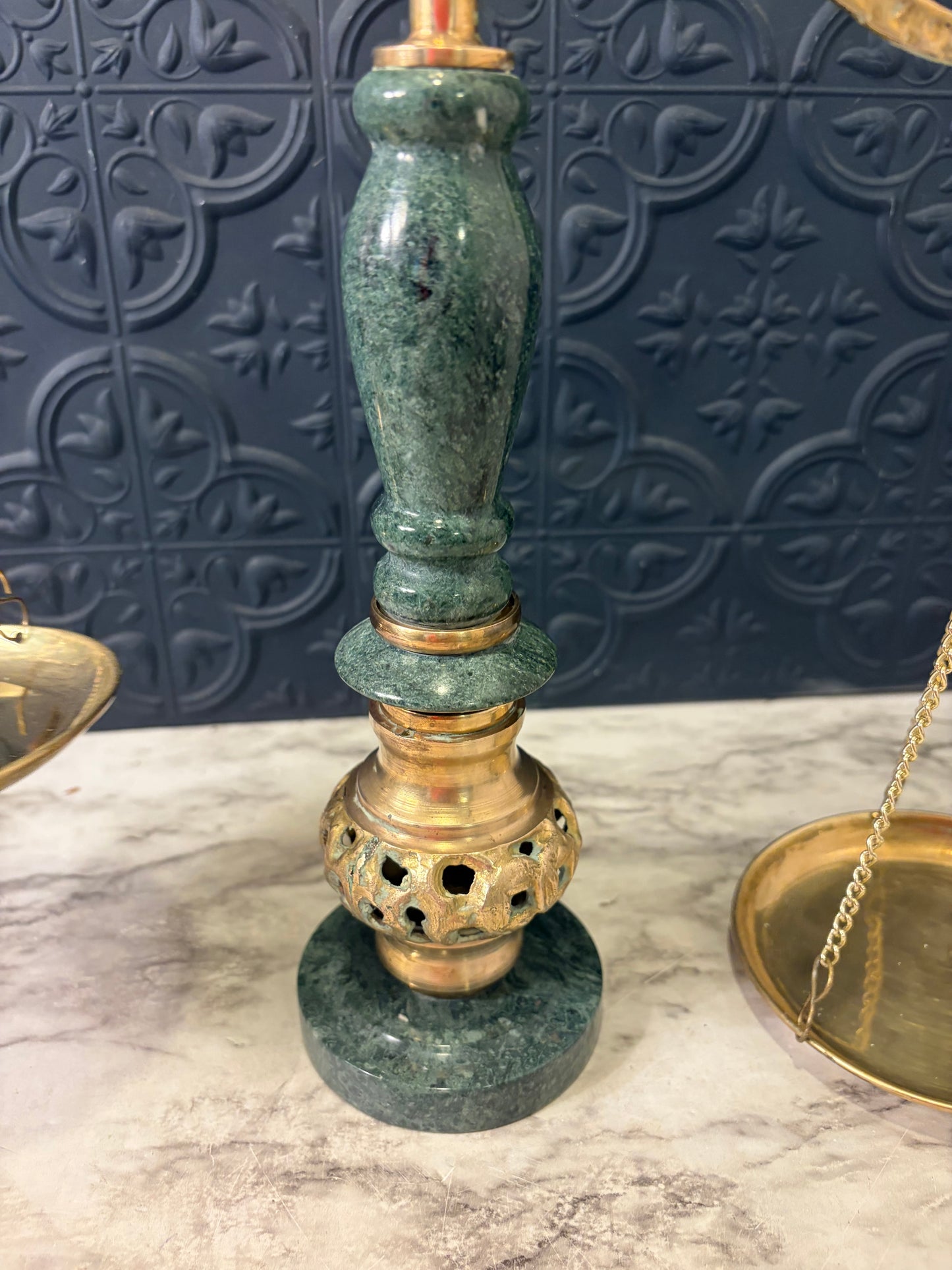 Japanese Brass amd Marble Scales of Justice