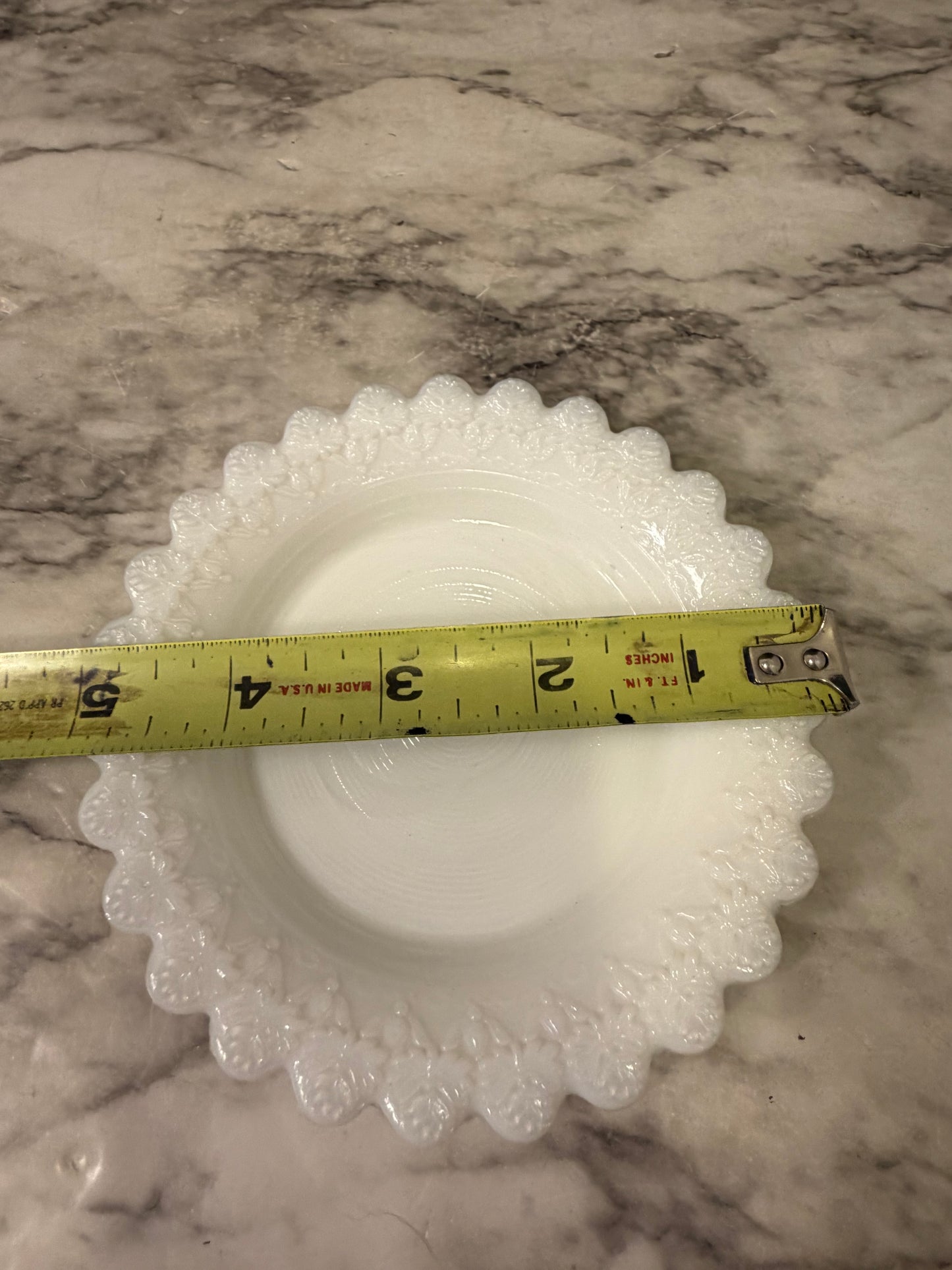 Milk Glass Round Dish Spikes