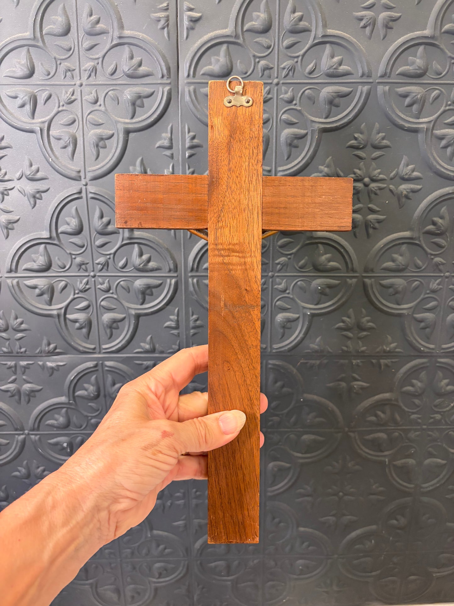 Crucifix with Brass Inlay