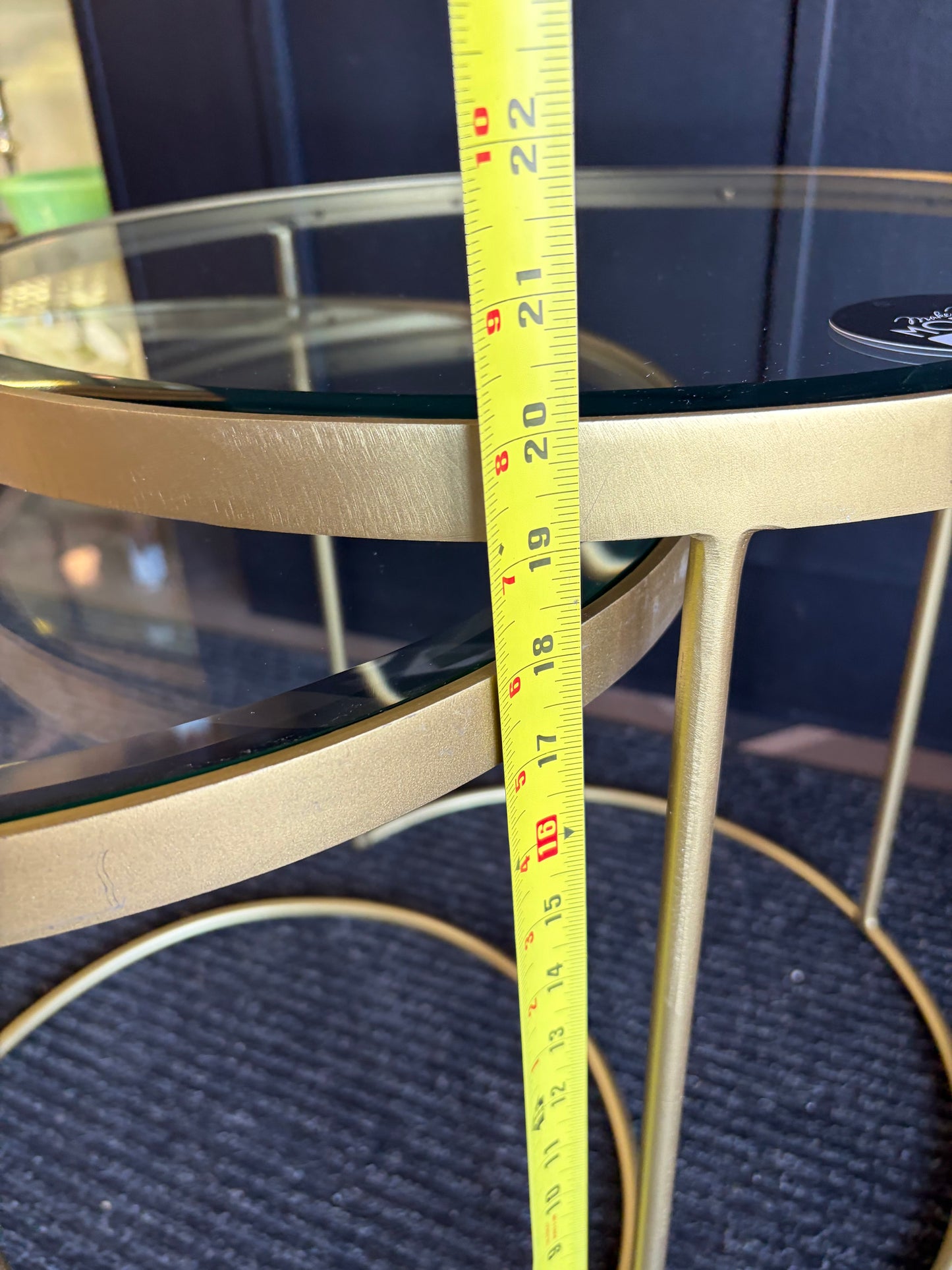 Gold and Glass Round Nesting Tables