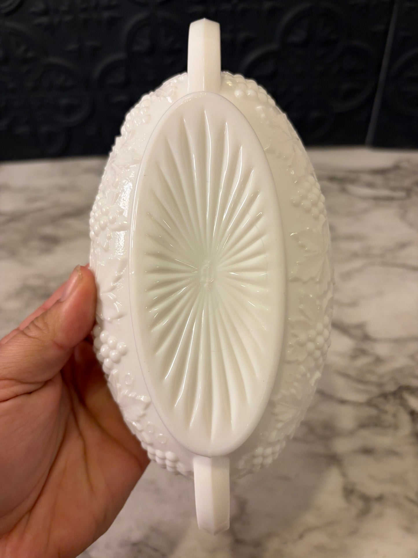 Milk Glass Oval Dish With Handles Imperial Glass