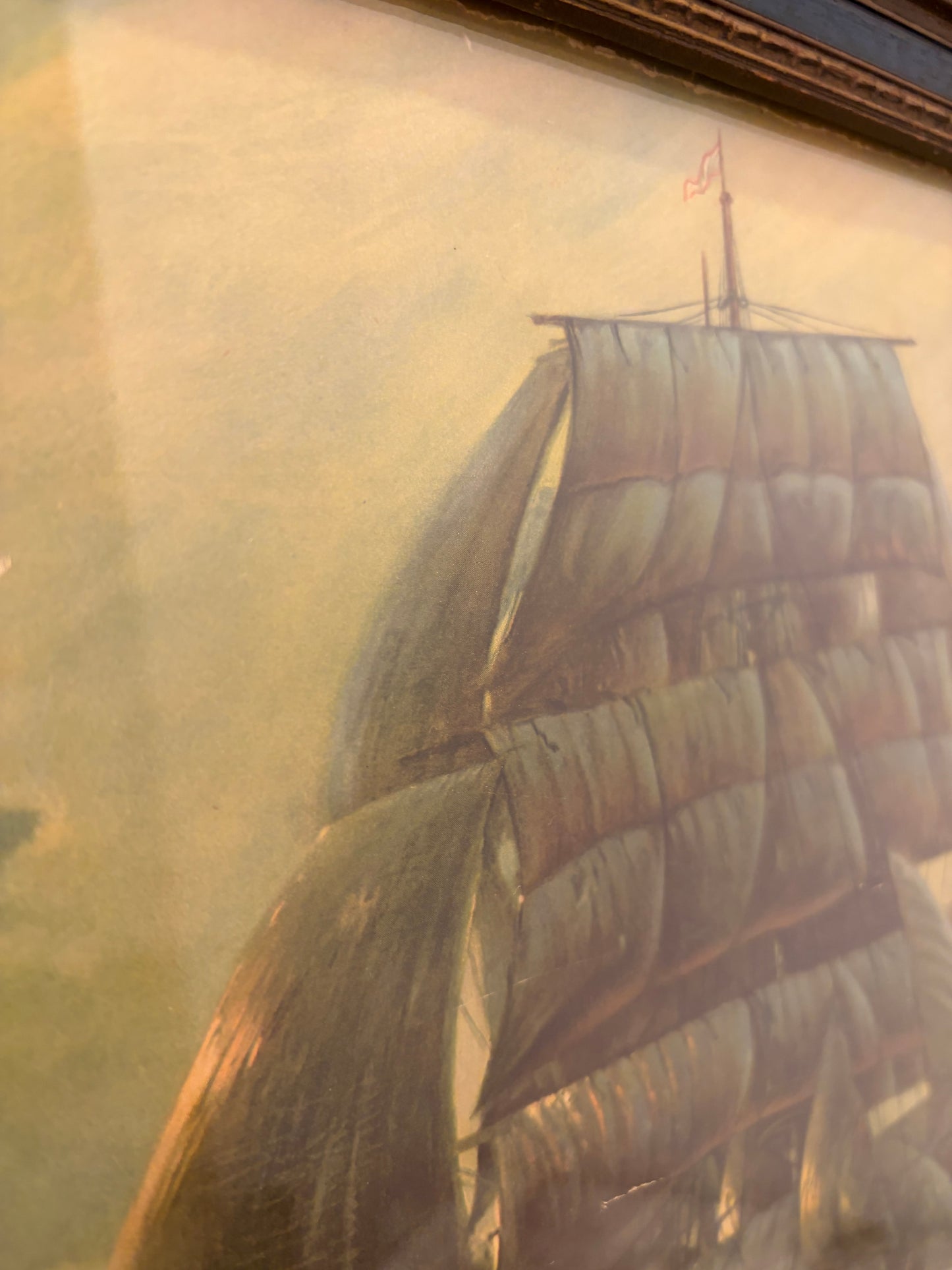 Fox Schooner Ship Print Framed