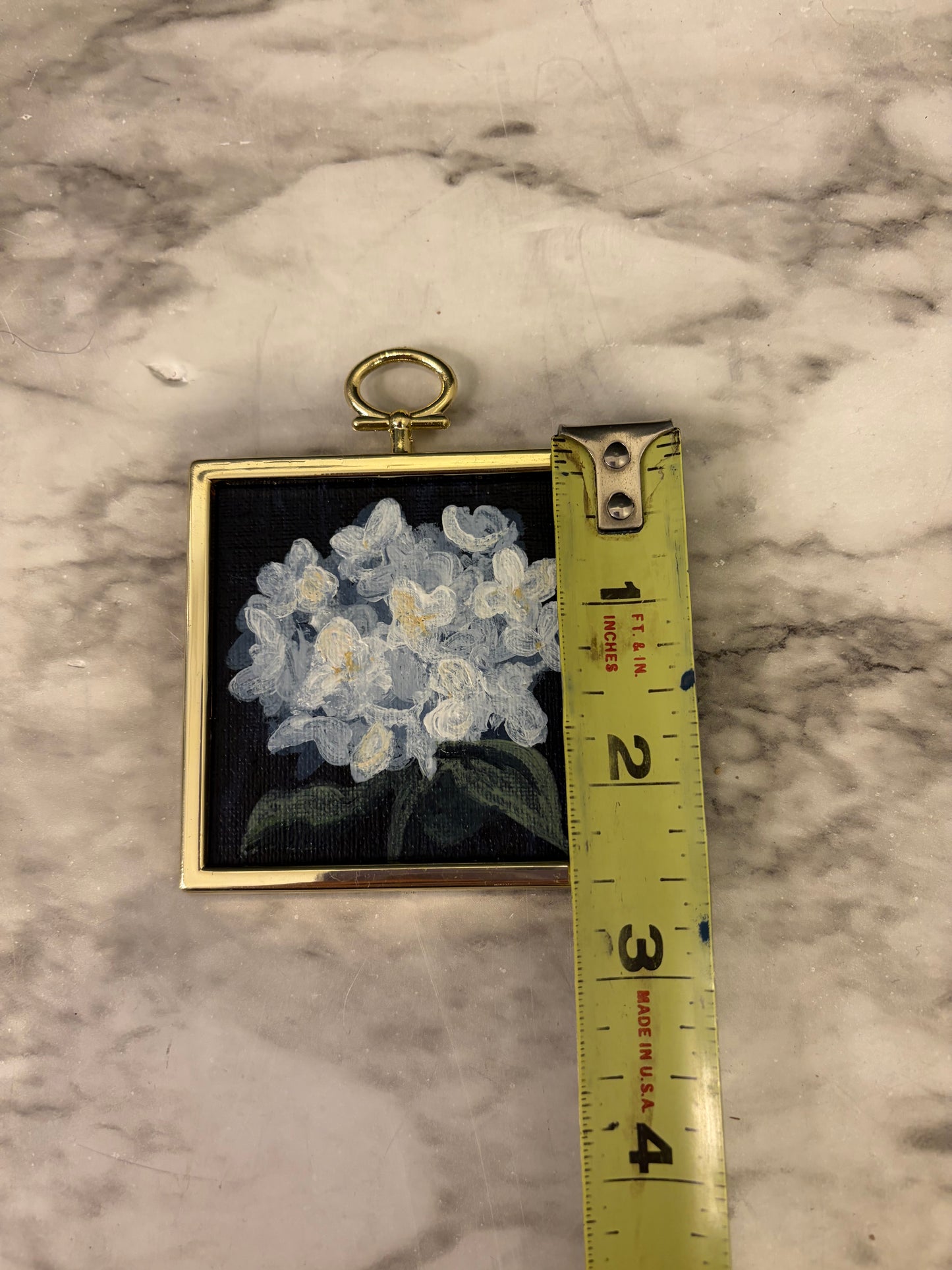 Handpainted White Flower Magnet by Jessie