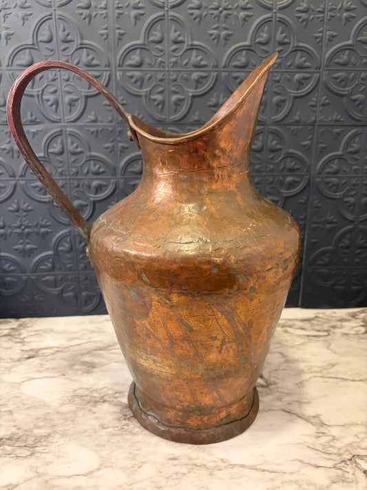 Large Copper Pitcher 14"