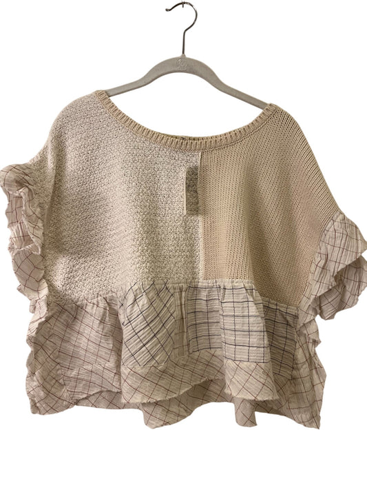 NWT Pilcro Ivory/Beige Patchwork Knit Top XS