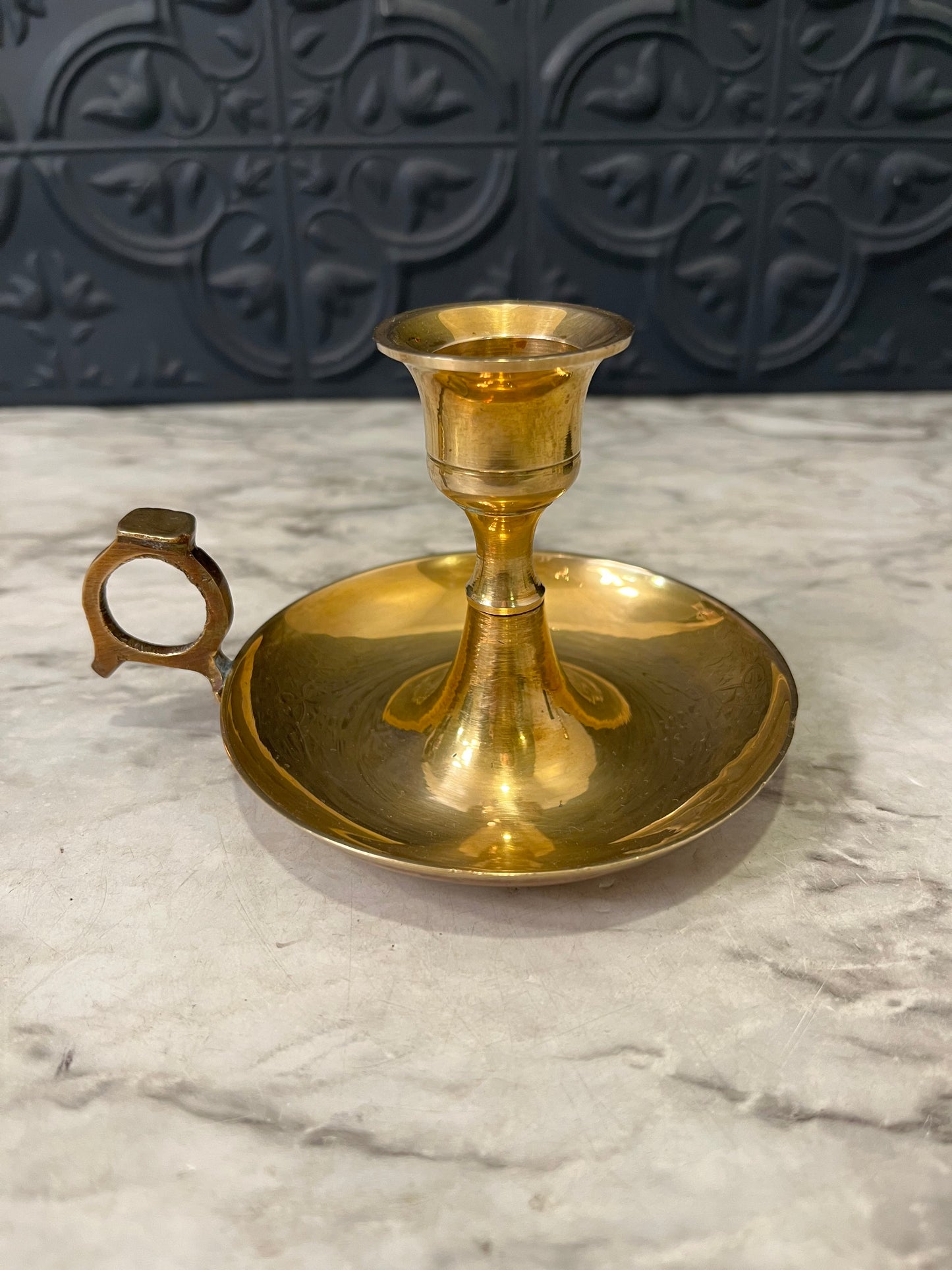 3" Brass Chamberstick Candle holder
